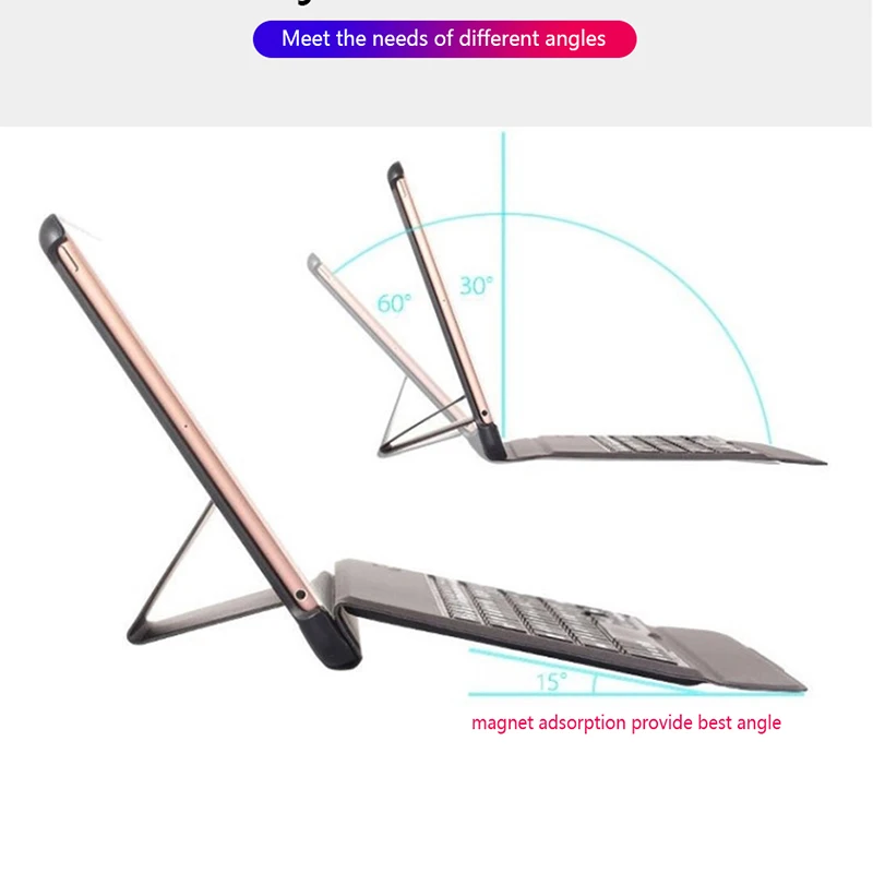 Кожаный чехол с клавиатурой для iPad Air Air2 Pro 9 7 дюйма 3 цвета подсветка беспроводной