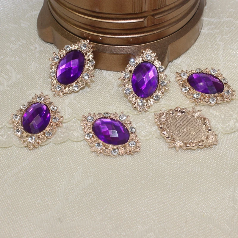 10 шт./набор бледно-золотые белые Имитационные инкрустированные пуговицы 25 х30 мм |