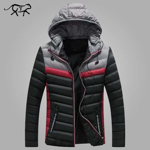 Куртка мужская зимняя, с хлопковой подкладкой, с капюшоном, приталенная, размера плюс