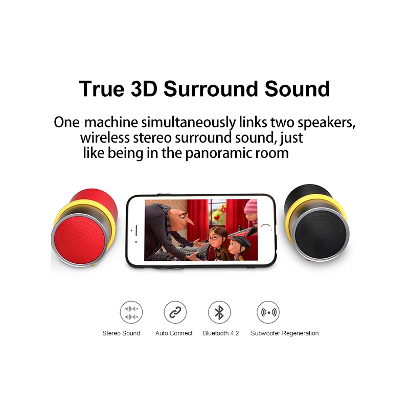 I6 Mini Double Outdoor Portable Dual Channel High Quality Stereo Surround Can Play Wireless Bluetooth Speaker Independently | Электроника