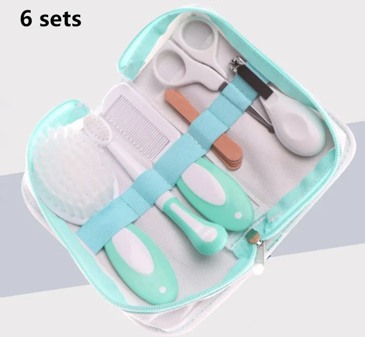 6 sets blue Уход за младенцем, набор для ухода за ногтями, ножницы для ухода за ногтями, набор для кормления, носовой аспиратор, набор для ухода за младенцем, ножницы для ногтей, товары для матери и ребенка - Цвет: 6 sets blue