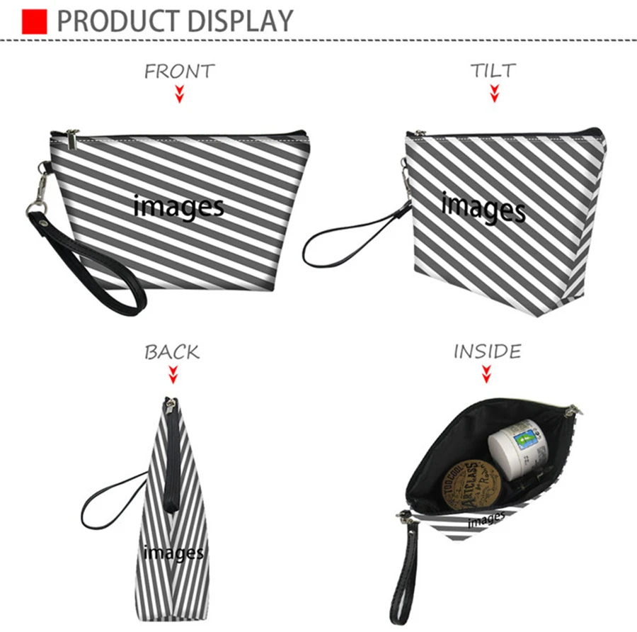 

Mini Women Cosmetic Bag With Cartoon Panad Prints Waterproof PU Travel Organizer Bag Travel Makeup Bags Toiletry Kits Storage