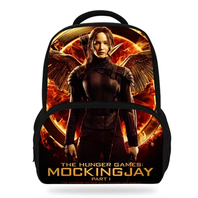 N14E3340 14 дюймов крутой фильм принт рюкзак Голодные игры Mockingjay сумка для детей Мальчики Девочки Студенты повседневные сумки для детей - Цвет: N14E3340