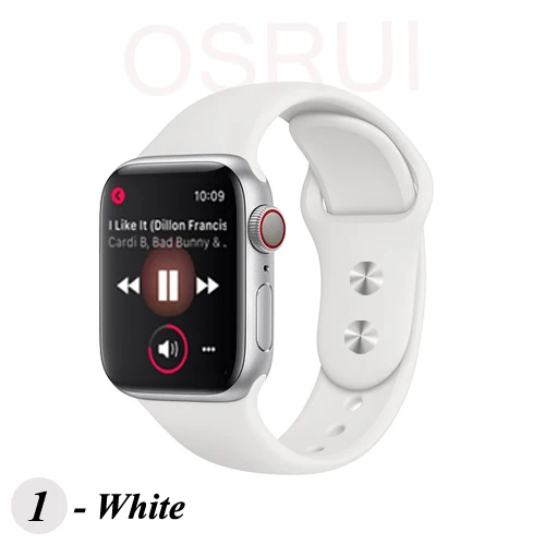 Ремешок для Apple watch группа спорта силикона Корреа 4 44 мм 40 мм iwatch 4 3 2 42mm 38 мм браслет pulseira aple часы 4 аксессуары - Цвет ремешка: 1-White