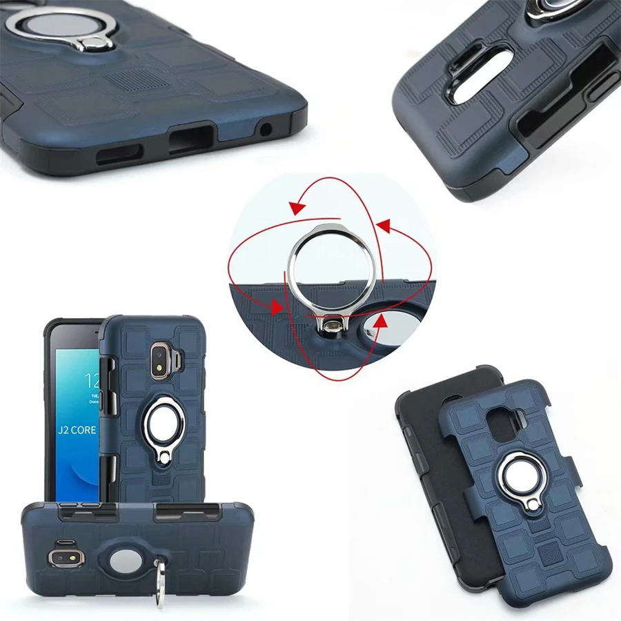 Cover For Samsung Galaxy J2 Core (5 inch) Silicone Shockproof Phone Case Armor Back Ring Stand |