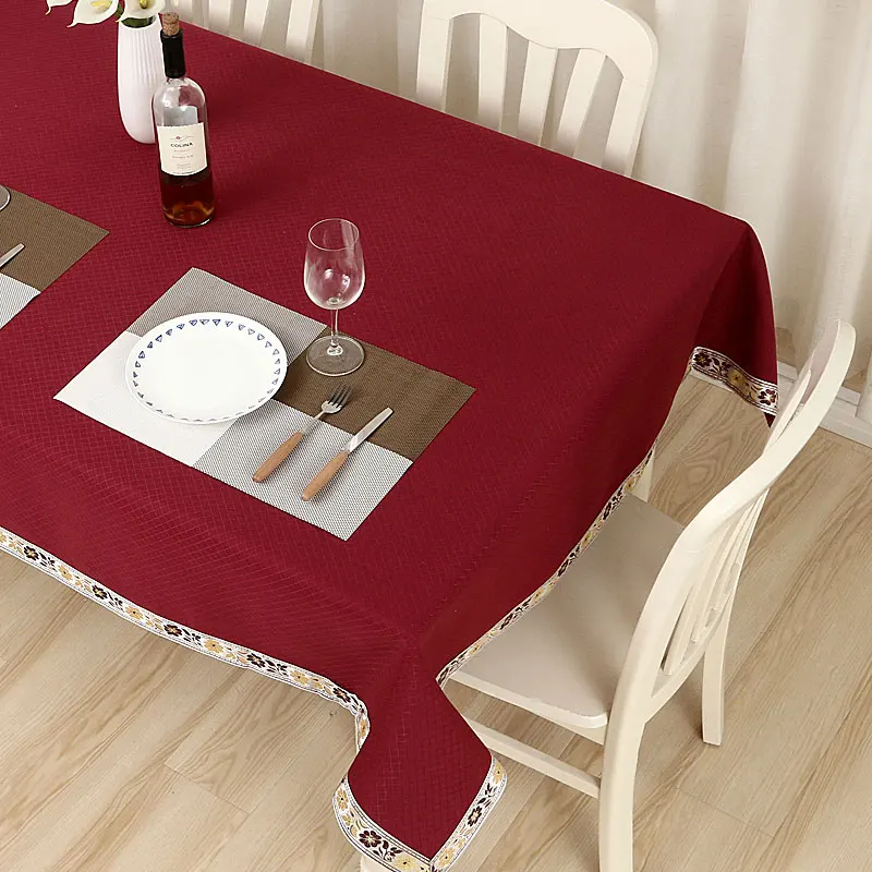 Wine Red Высококачественные скатерти белье сплошной цвет скатерти прямоугольник Классический европейский стол крышка украшения для домашнего праздника скатерть - Цвет: Wine Red