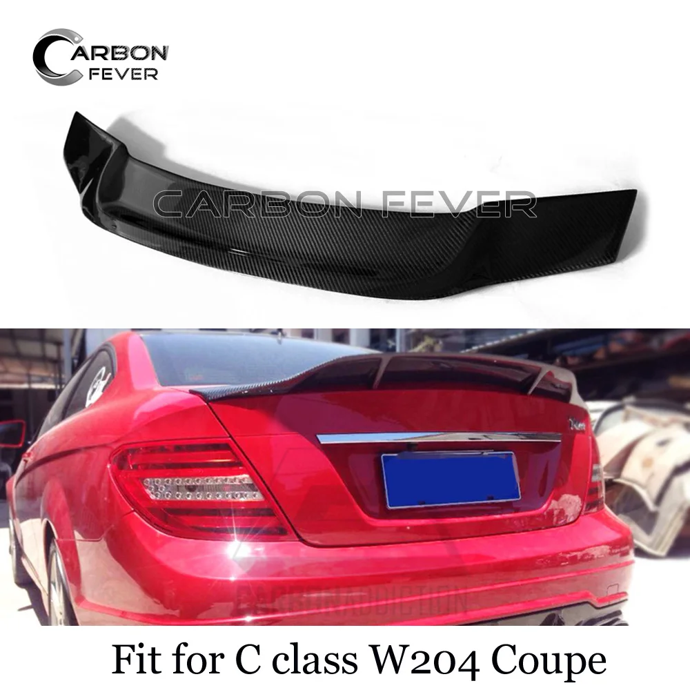 W204 карбоновый спойлер заднего багажника, крыла для Mercedes C Class W204 купе 2007-2011