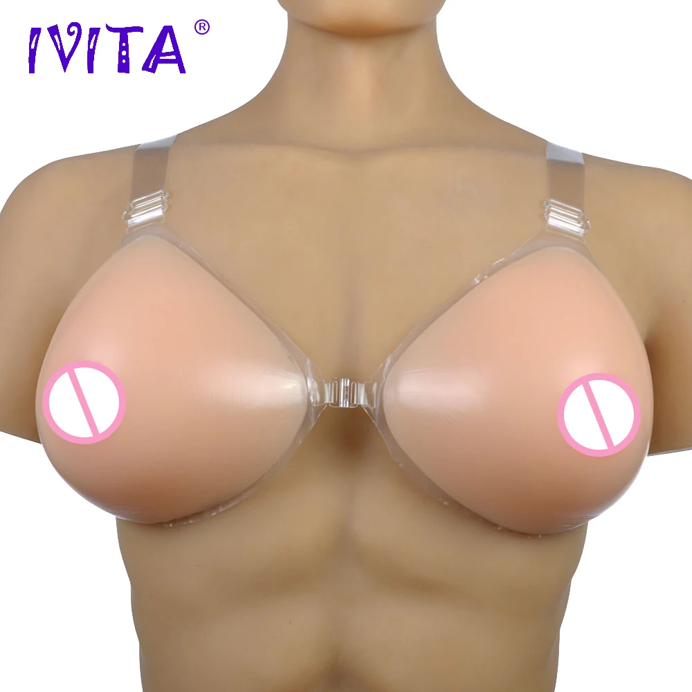 IVITA 800 г/пара бежевые реалистичные силиконовые формы груди поддельные грудь с