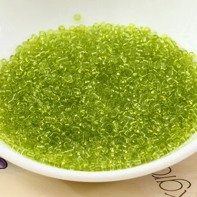 007 Light Green 1200 шт./пакет 2 мм Стекло Бисер для одежды прозрачный DIY 11/0 Стекло стеклярус, бисер для создания украшений ручной работы аксессуары для одежды - Цвет: 007 Light Green