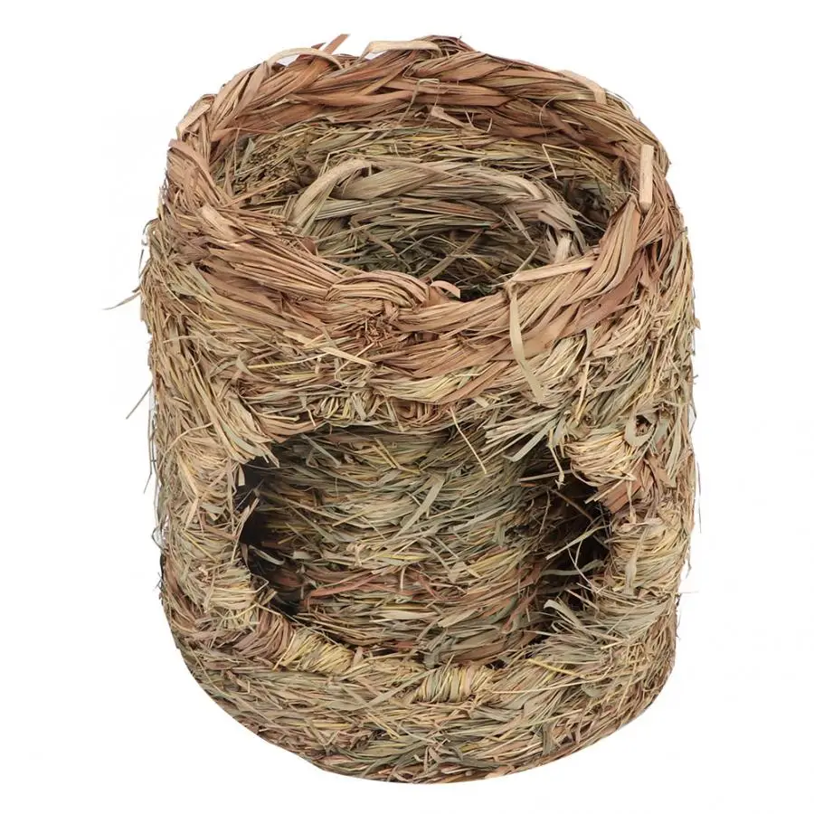 T Shaped Straw Tunnel Rabbit Hamster Playing Toys Smalls Animals Soft Natural Straw Small Pet Sleeping House