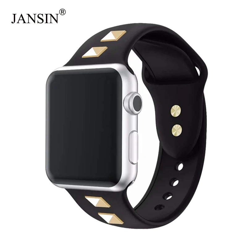 JANSIN ремешок для спортивных часов для Apple Watch 38 мм 42 мм 44 мм 40 мм мягкий силиконовый сменный Браслет для ремешки для часов iwatch серии 4/3/2/1