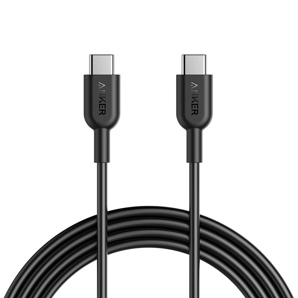 Black Кабель Anker power Line II USB-C-C 2,0(6 футов) USB-IF сертифицирован с доставкой питания, для MacBook, iPad, Pixel, huawei Matebook и т. Д - Цвет: Black