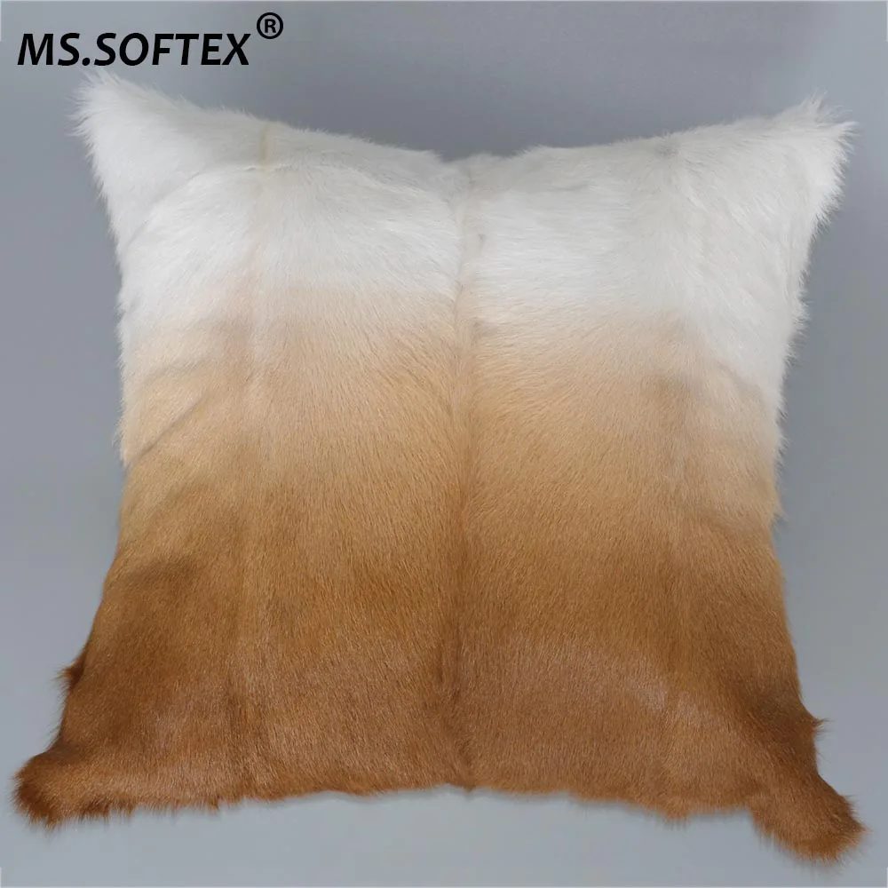 

MS.Softex Natural Goat Fur Pillow Case Genuine Sheep Fur Cushion Cover Lamb Fur Pillow Cover