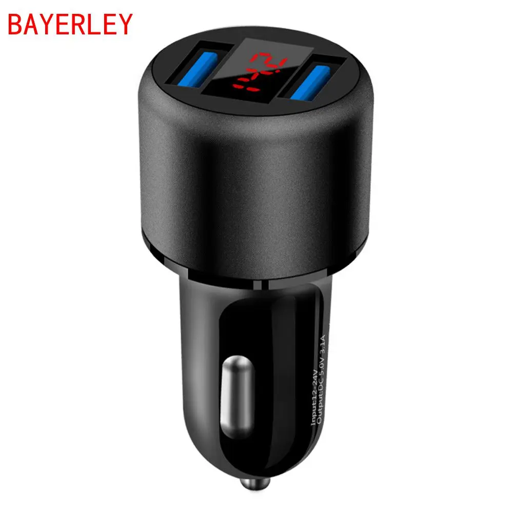 3.1A двойной зарядное устройство USB 2 порта ЖК-дисплей 12-24V Зажигалка на