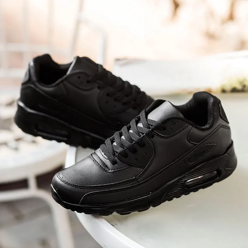 black Hundunsnake кожа Zapatillas De Hombre Air Cushion мужская обувь кроссовки красный Женская спортивная обувь мужская обувь Walk Deportivas G-28 - Цвет: black