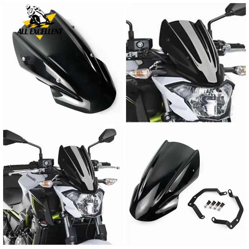 Высокое качество ABS ветровой экран лобовое стекло с кронштейном для Kawasaki Z650 2017 2018