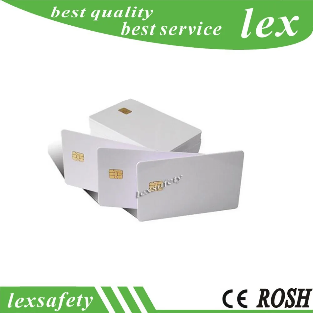 (100 шт./лот) ISO7816 Blank Contact FM4442 Chip PVC Smart IC Card для открыток в отеле и членских карт|contact