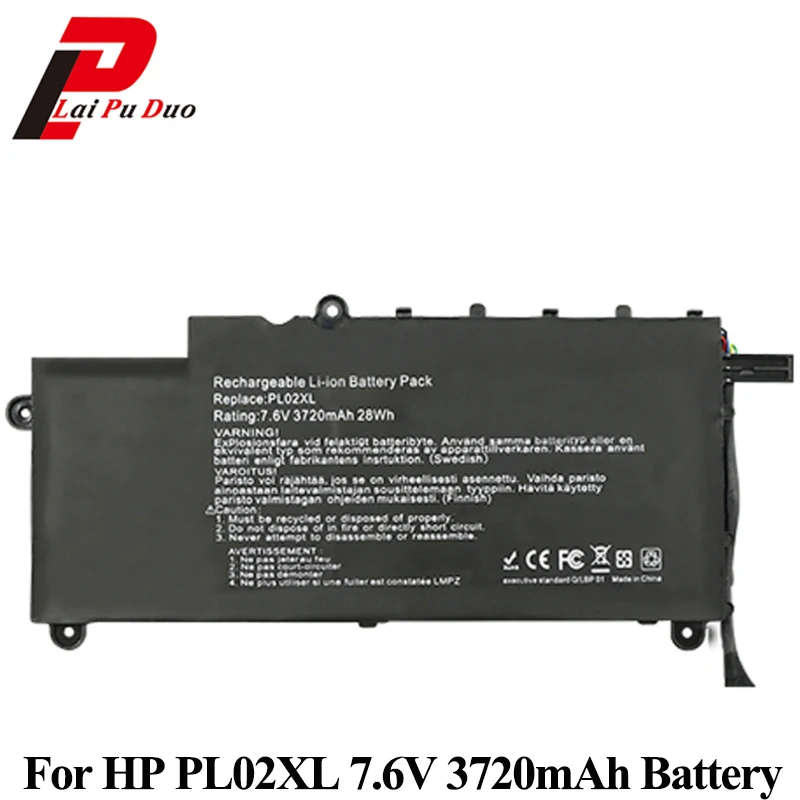 7 6 В 29wh PL02XL Аккумулятор для ноутбука HP Pavilion 11 X360 N011DX N020NA N030TU 751875 001 HSTNN LB6B HP011309