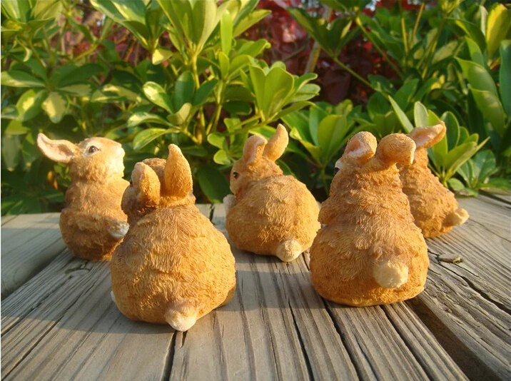 Very cute mini rabbit resin crafts Animal garden ornaments home decoration birthday gifts |