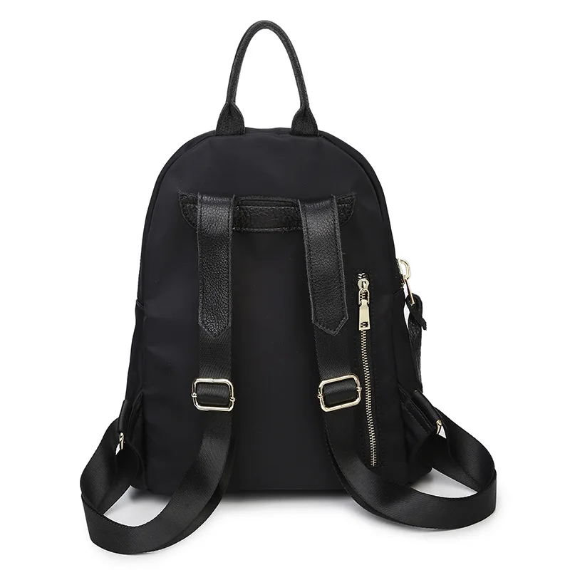 Женские рюкзаки черного цвета с заклепками повседневные однотонные нейлоновый