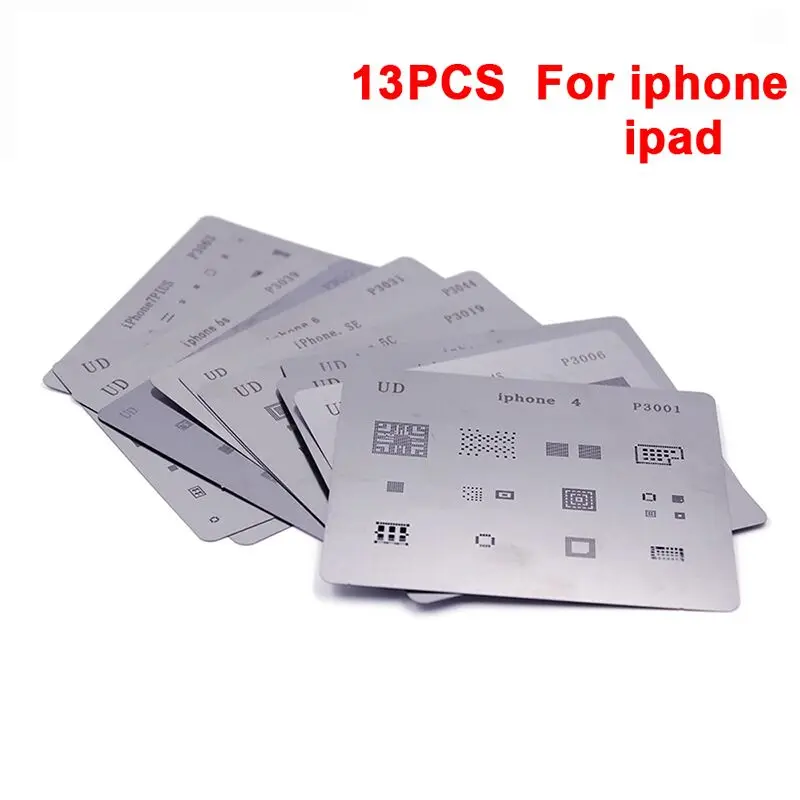 13 шт./лот высококачественный полный набор BGA трафаретов для iPhone 4 4S 5 5S 5c 6 + 6S 6s 7 SE