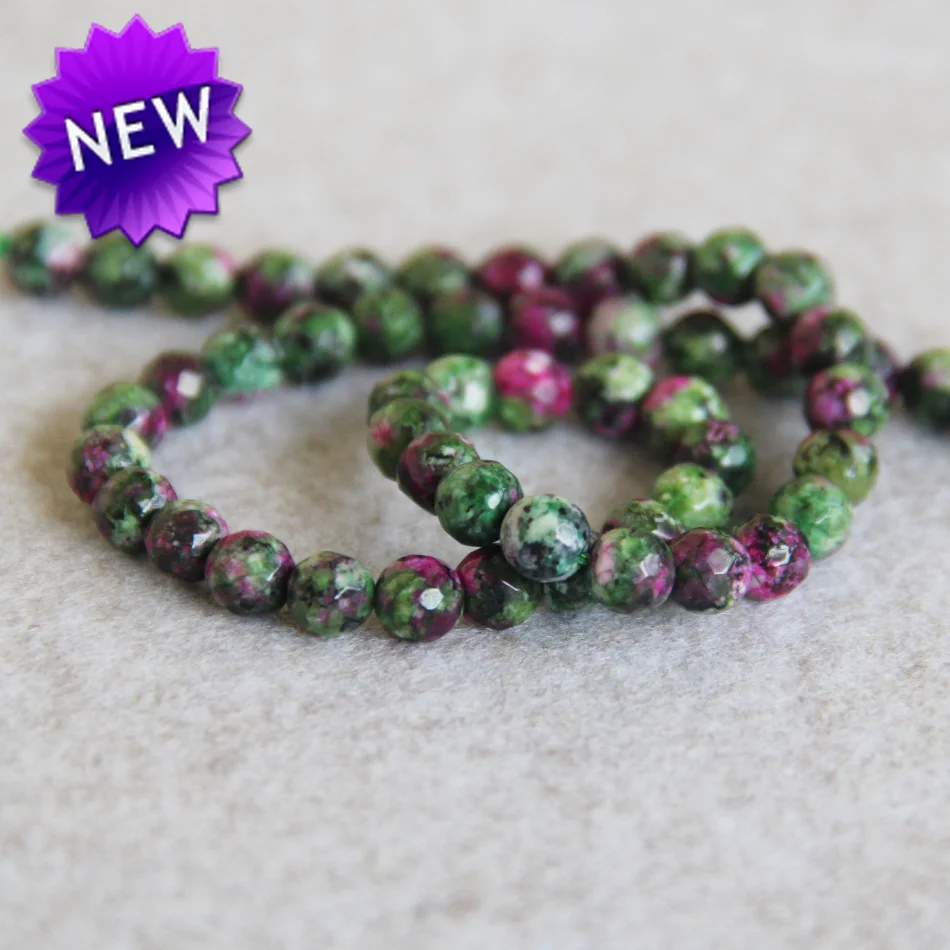 Круглые бусины 6 мм граненые зеленые красный циозит россыпью ювелирные изделия