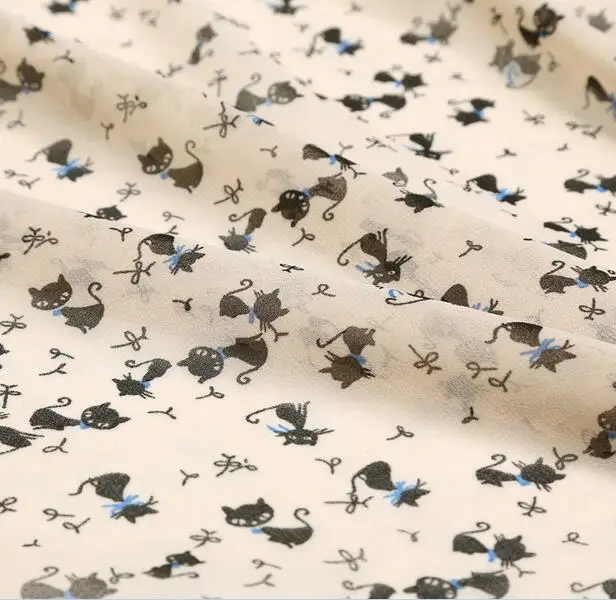 Котенок ретро хаки рубашка ткани платье группы шелковой стиль|silk fabric|shirt fabricfabric