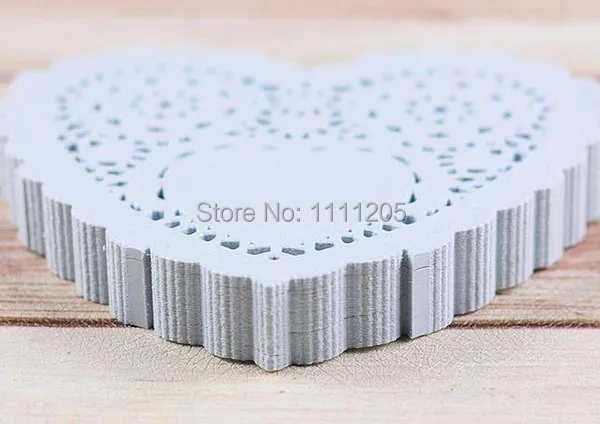 200pc 4''inch Heart Shape Paper Lace Doilies Wedding Valentines Day lovers Coasters romantic Placemat Craft Table Decor gifts | Дом и