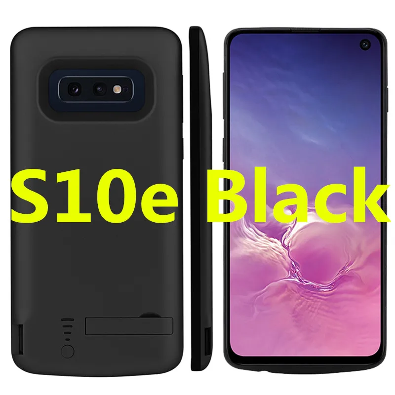Для samsung Galaxy S10 S10e 5000 mAh Батарея случае Перезаряжаемые Расширенный Батарея принципиально Bateria с кронштейн для Galaxy S10 плюс - Цвет: for S10e Black