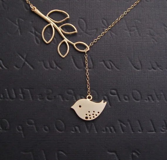 yiustar New Fashion Bird on Leaf Necklace for Women with Long Chain Pendant XL028 | Украшения и аксессуары