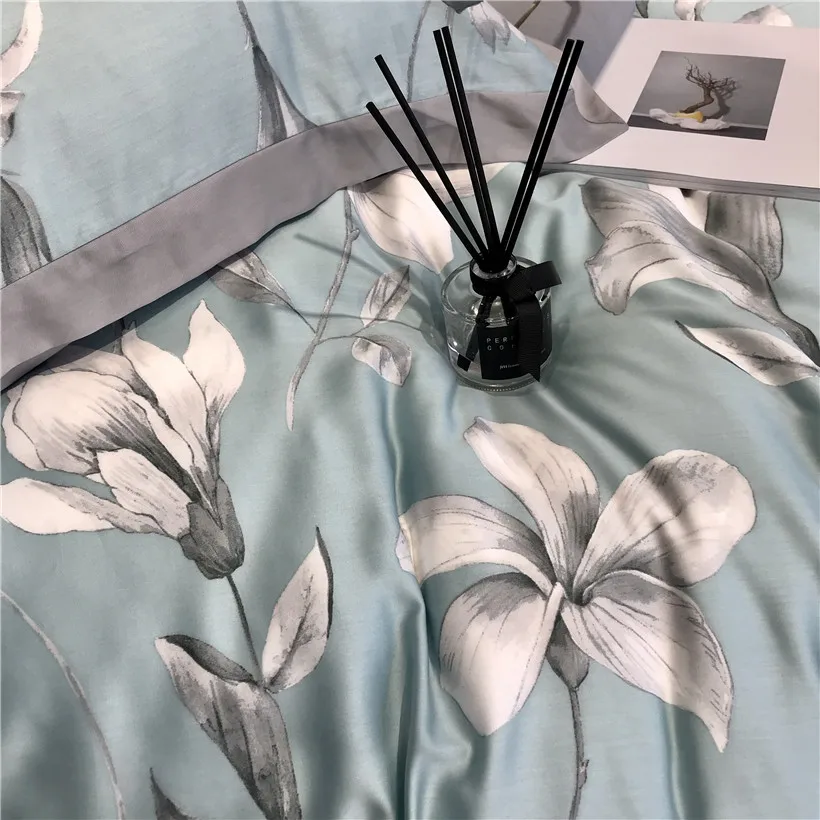 Ropa de cama Tencel Silk, 4 шт., набор постельного белья KING QUEEN, роскошный пододеяльник, простыня, постельное белье dekbedovertrek