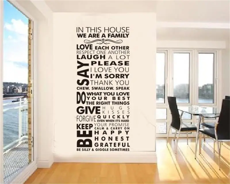 

Large We Are Family IN THIS HOUSE Vinyl Family Wall Stickers Decals Home Decor Creative DIY Removable Vinyl Decor Mural