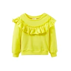 Детская Хлопковая футболка с длинным рукавом, с кружевом