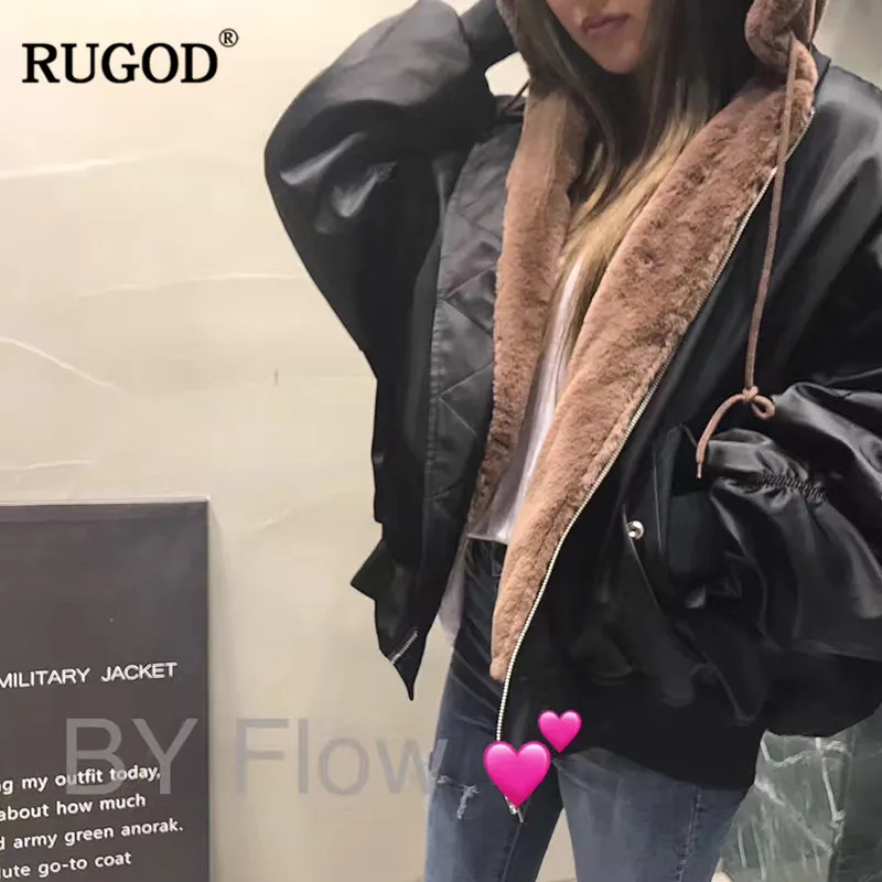 RUGOD модная теплая зимняя одежда женское пальто с длинным рукавом Куртка сплошная
