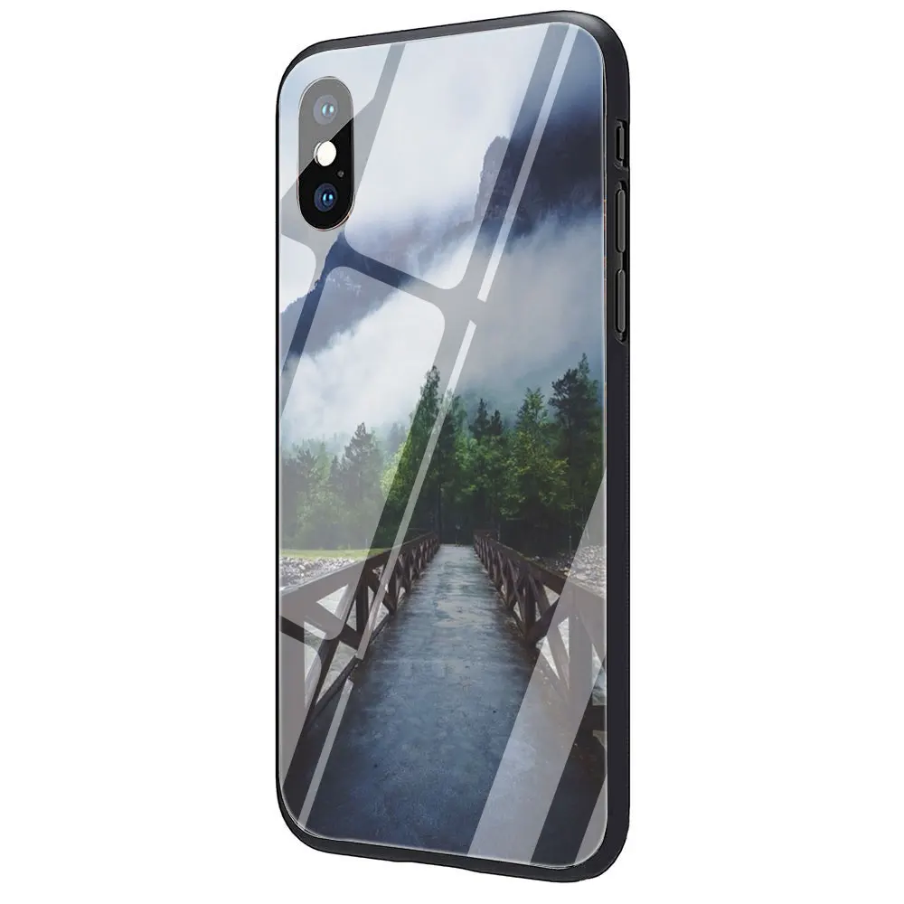 G12 Чехол для телефона с изображением леса облака из закаленного стекла для iPhone 11 Pro 6 6S Plus 7 8 Plus X XS XR XS Max - Цвет: G12