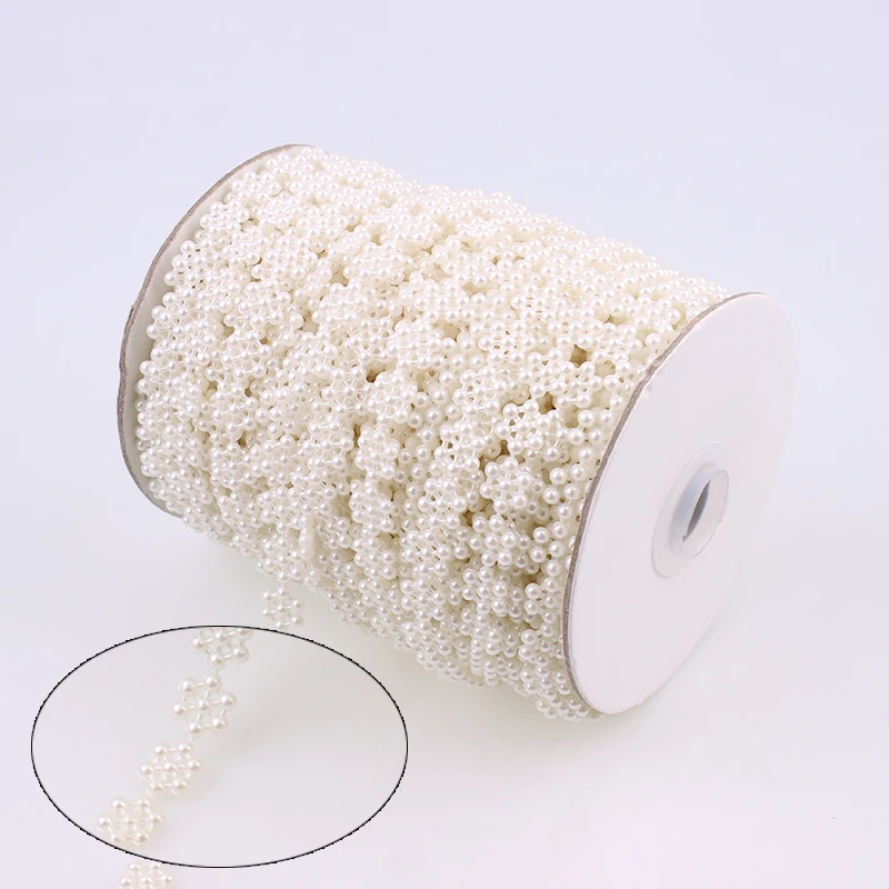 Пластиковая жемчужная отделка подсолнуха 9 мм полукруглые бусины цвета слоновой