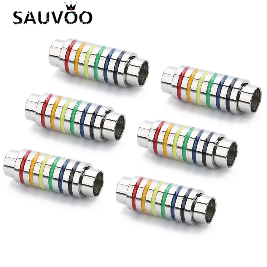 SAUVOO 2 шт./лот разноцветные магнитные застежки соединители браслеты внутренняя