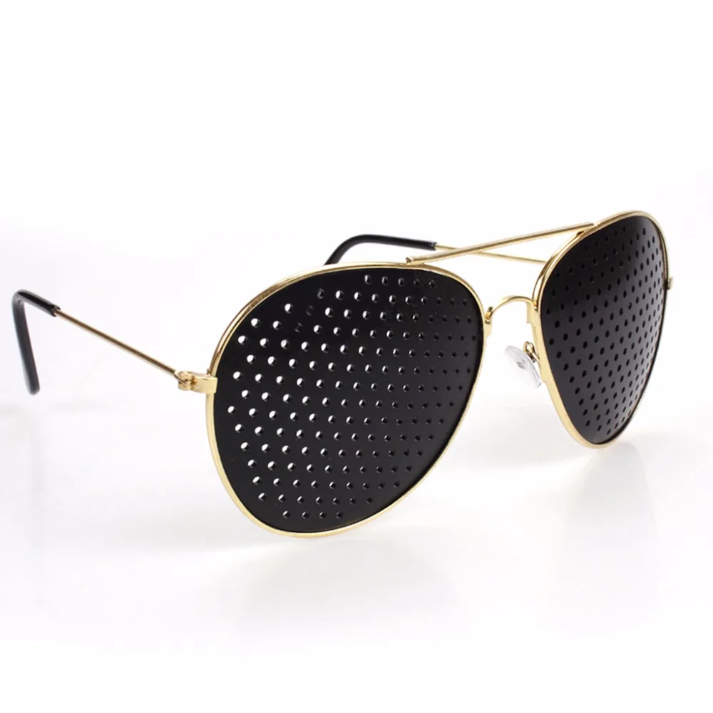 

2Pcs Gold Plated New Style Metal Pinhole Glasses Exercise Natural Healing Vision Improve Myopia Hyperopia Presbyopia Cataracts