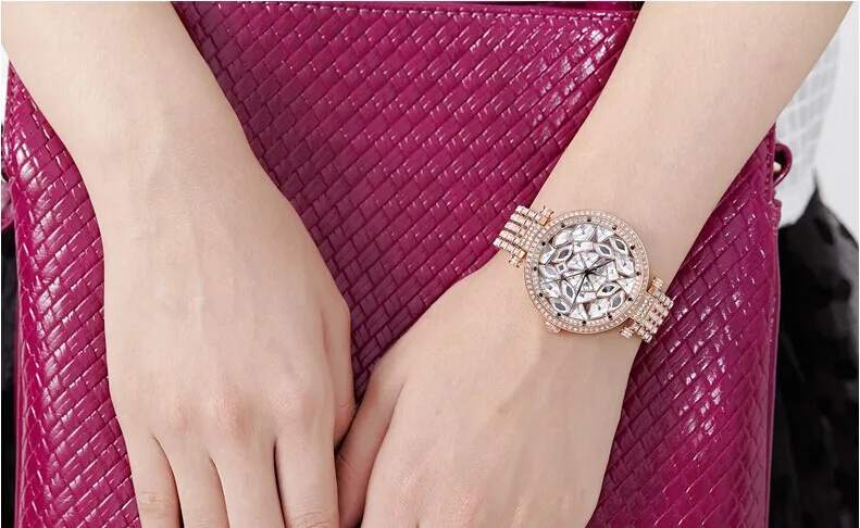 Европейская мода большие размеры женские полностью стальные часы с браслетом