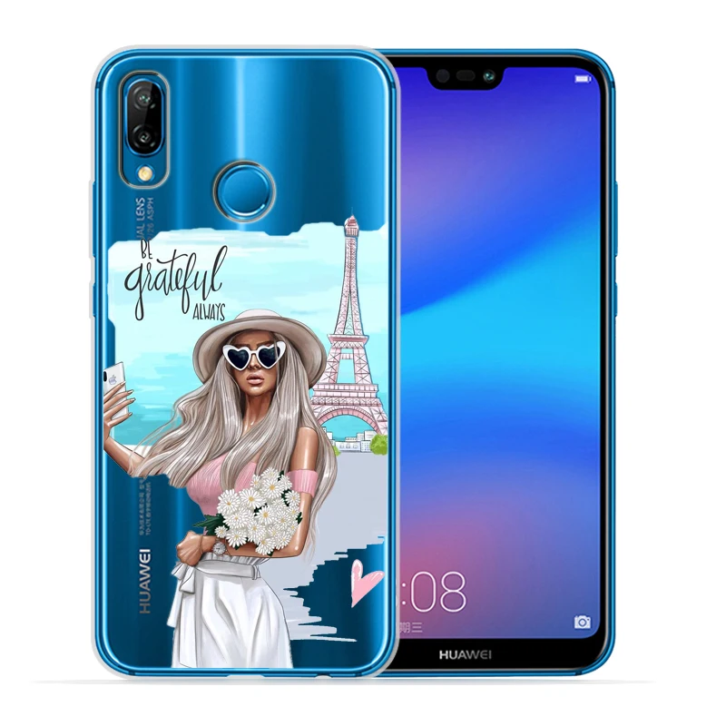 Модный чехол для девочек Huawei P20 Lite P30 Pro P8Lite P9Lite 2017 P Smart Capa мягкий силиконовый Etui |