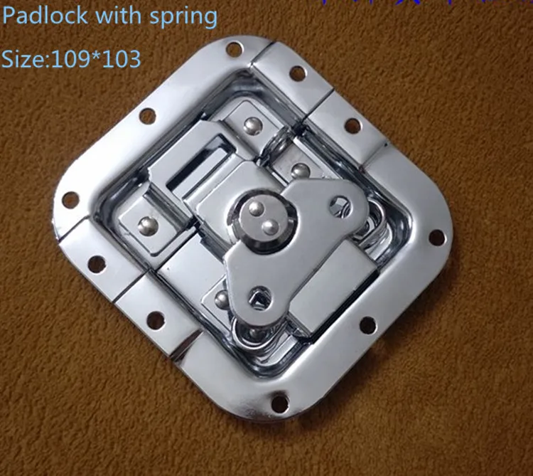 109x103mmwith spring Чехол для полета, аксессуары, алюминиевый чехол, замок для инструментов, плоский замок, сердцевина, безрамный замок-бабочка, замок на коленях, замок - Цвет: 109x103mmwith spring