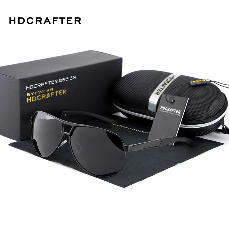 Мужские солнцезащитные очки HDCRAFTER поляризационные зеркальные линзы брендовые