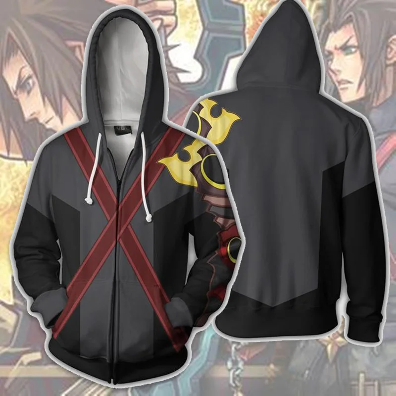 Аниме Kingdom Hearts Сора Косплэй толстовки костюм Для мужчин женщин толстовка Xemnas