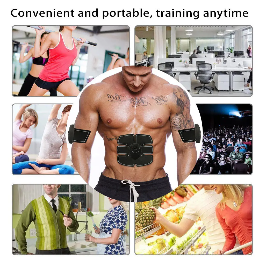 Мышцы Массажер обучающей Форма Fit Комплект ABS шести Pad брюшной электрический