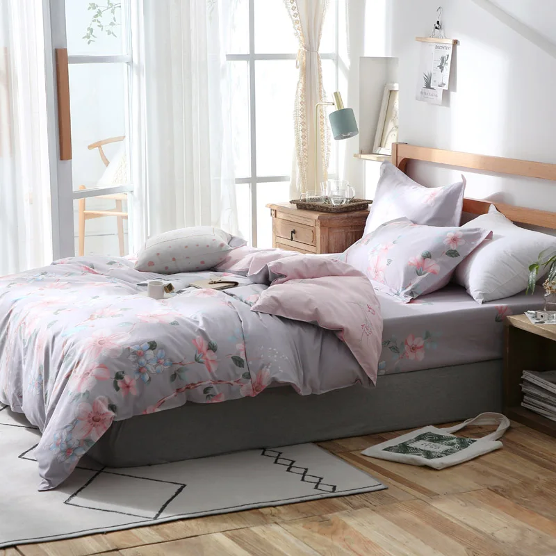 Роскошный мягкий пододеяльник с фиолетовым принтом Twin FUll Queen King Size 100% хлопок
