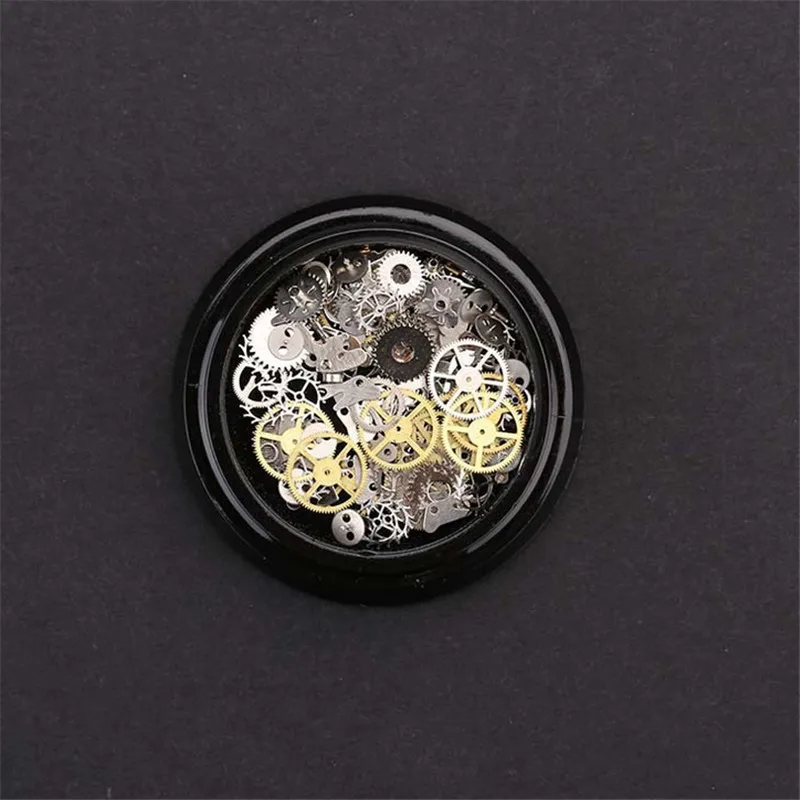 1 коробка панк машина шестерни гвозди шпильки горный хрусталь 3D ногтей искусство