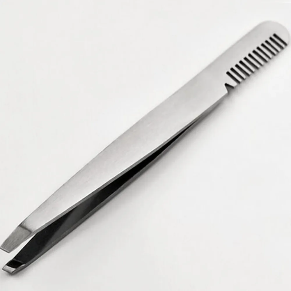 Face Hair Remover Makeup Eyelash Tools Stainless Steel Eyebrow Tweezers with Comb Accessories | Красота и здоровье