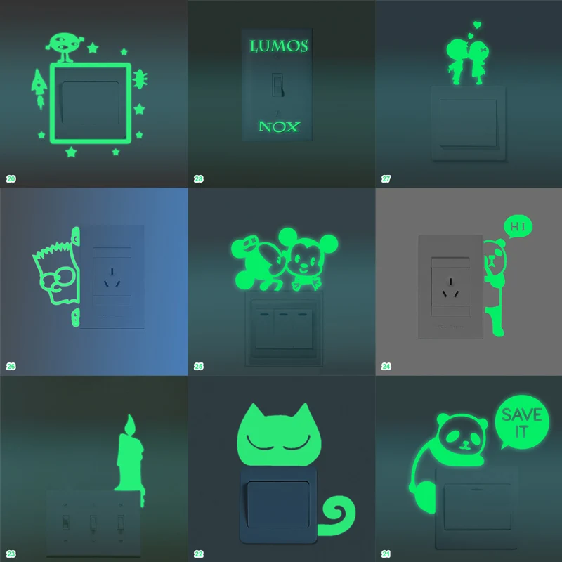 Стикер с мультяшным переключателем домашний декор самоклеящиеся Стикеры