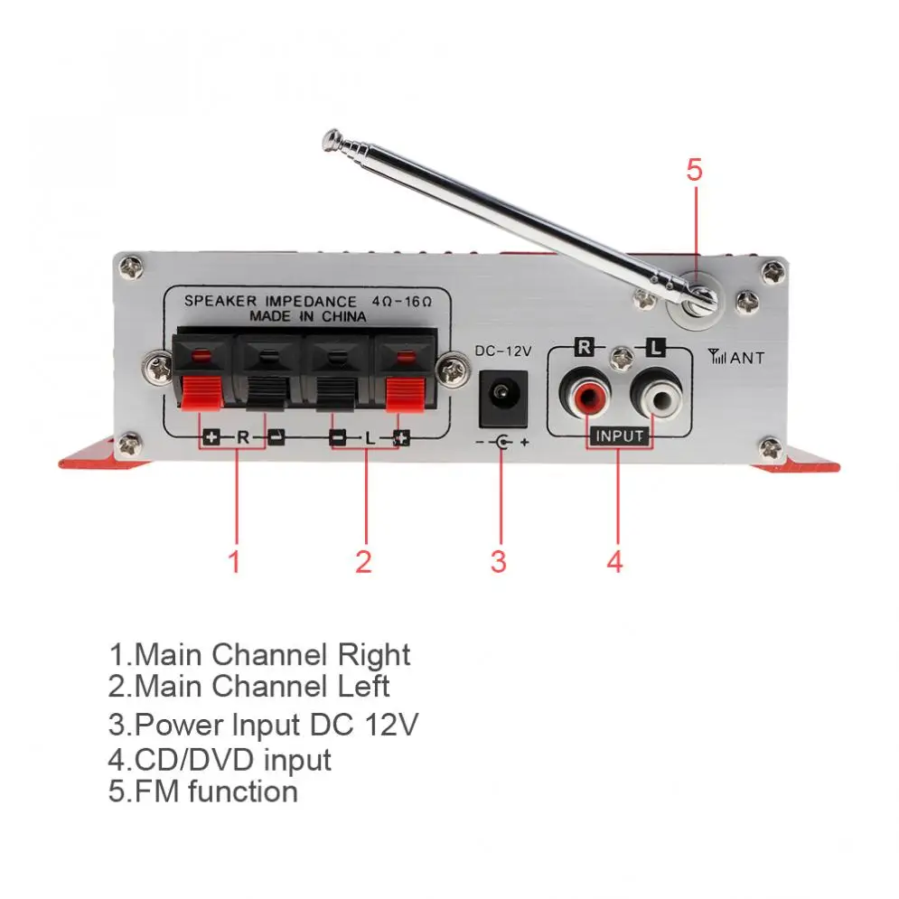 HY 602 Hi Fi цифровой аудио плеер Автомобильный усилитель FM Радио стерео