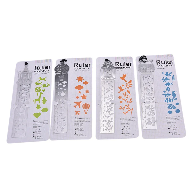 1 шт. мультяшная птица рыба металлическая Закладка с линейкой | Канцтовары для